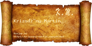 Krizsány Martin névjegykártya