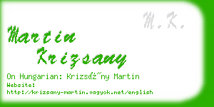 martin krizsany business card